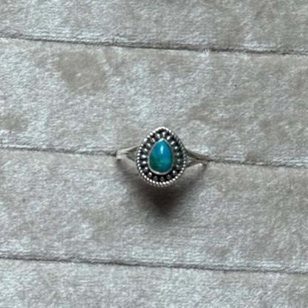 Southwestern Kingman Turquoise Ring 925 Sterling Silver Artisan Handmade